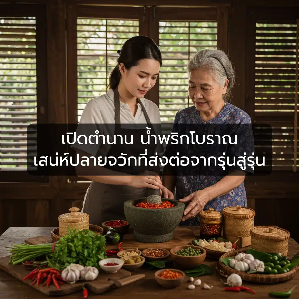[ตัวอย่าง] เปิดตำนานน้ำพริกโบราณ เสน่ห์ปลายจวักที่ส่งต่อจากรุ่นสู่รุ่น